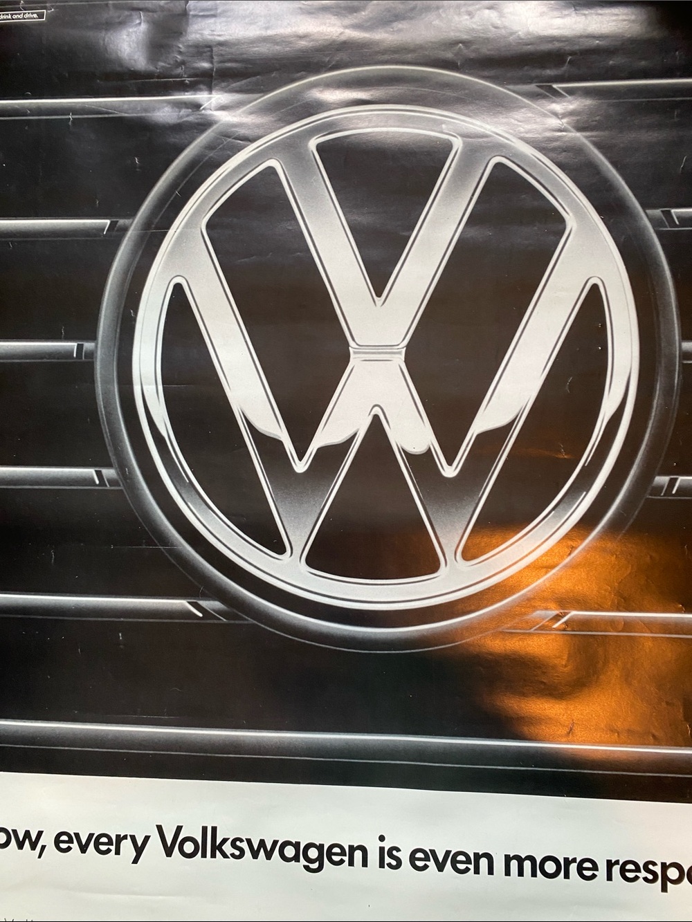 Vintage 1988 Volkswagen promotional poster